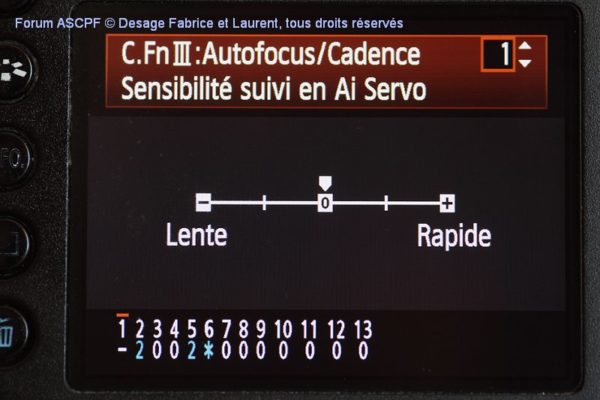 Réglage de la sensibilité